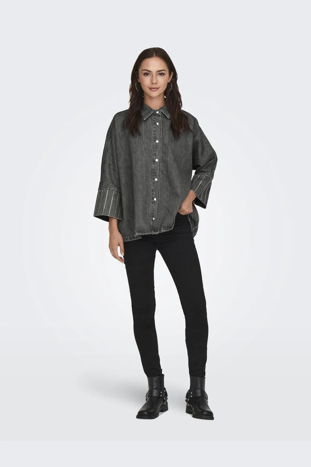 Only Onlgrace Ls Rhinest Ps Shirt Azg