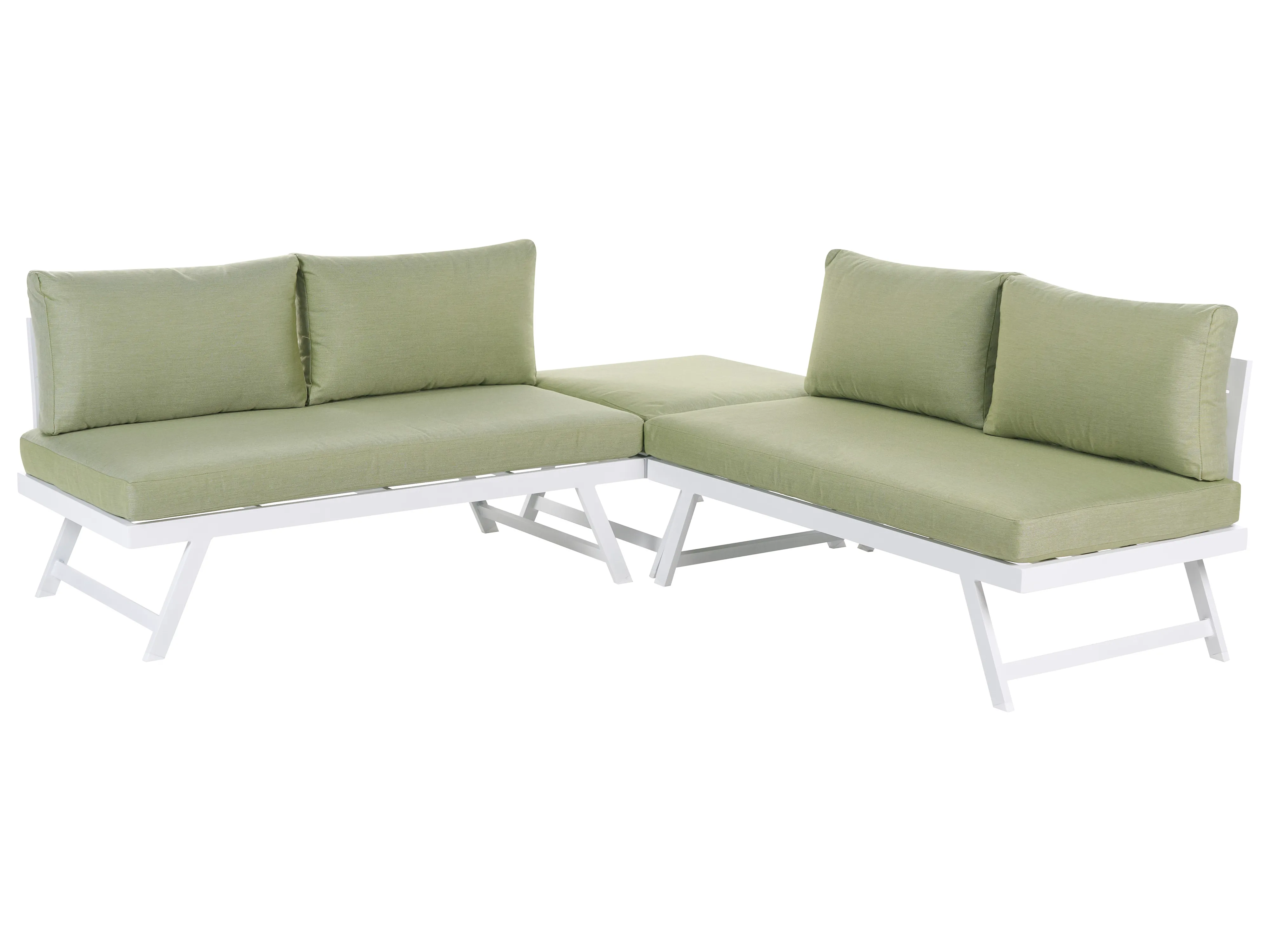 Tuin hoekloungeset met tafel 5-zits COCCORINO Metaal Groen