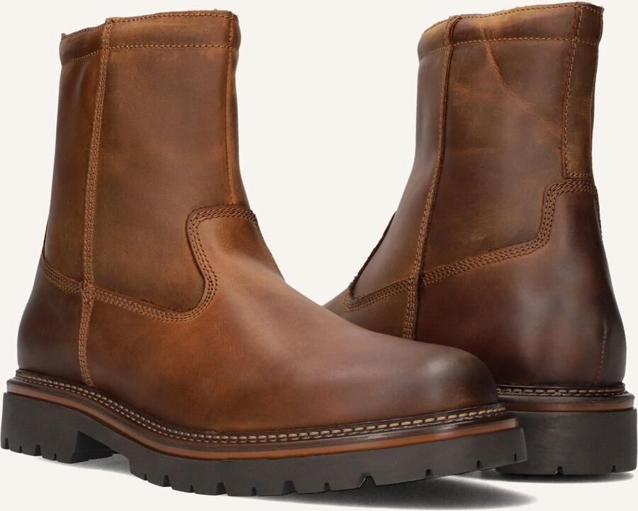 MAZZELTOV Enkelboots Heren 780084 Maat: 47 Materiaal: Leer Kleur: Cognac