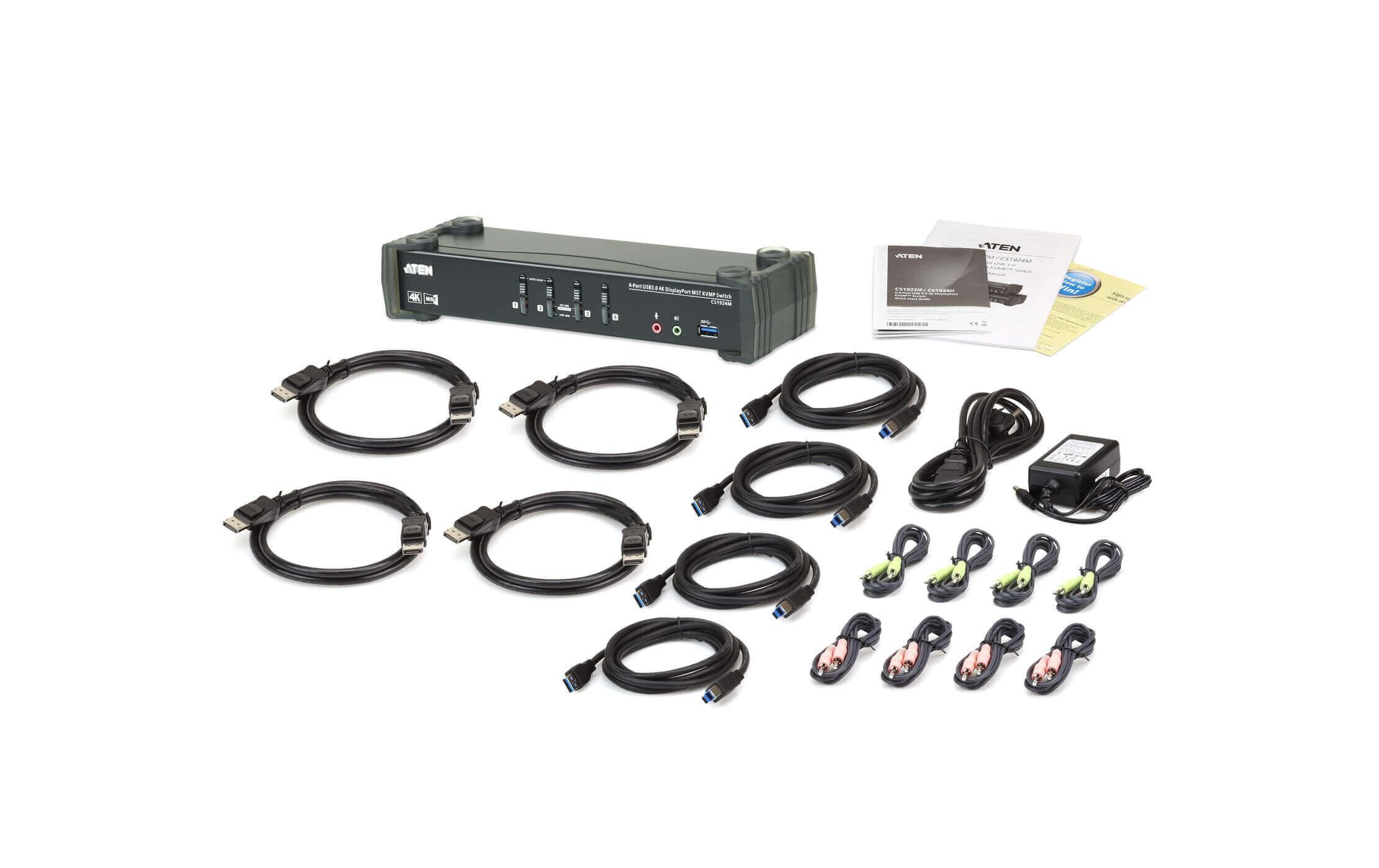 KVM Switch CS1924M<br>DisplayPort KVM-Switch mit eingebautem MST-Hub