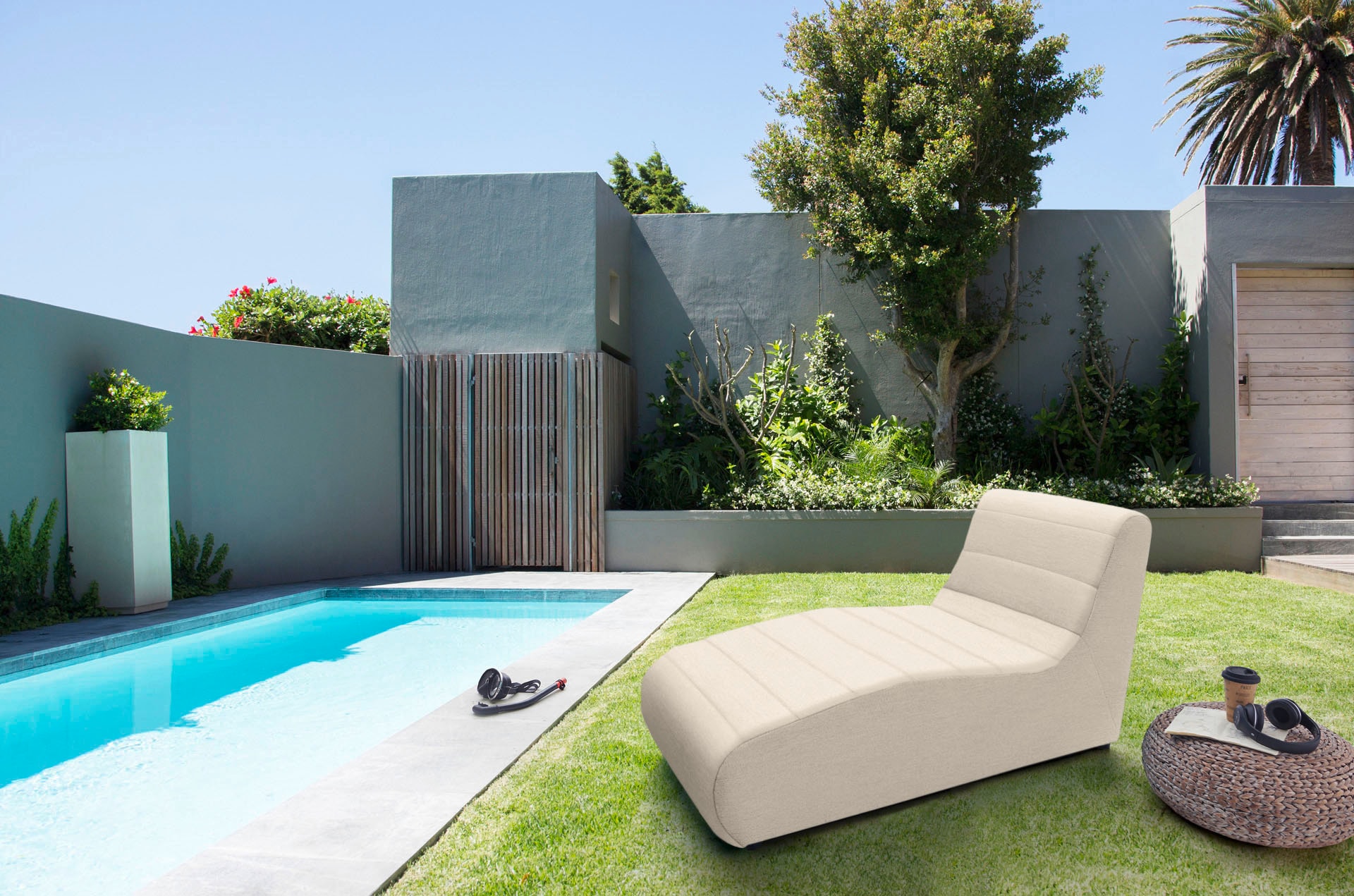 DOMO collection Sofaelement »Soleil, pflegeleichter und wetterfester Bezug« Outdoor, besonderes Design und Formgebung, individuell erweiterbar