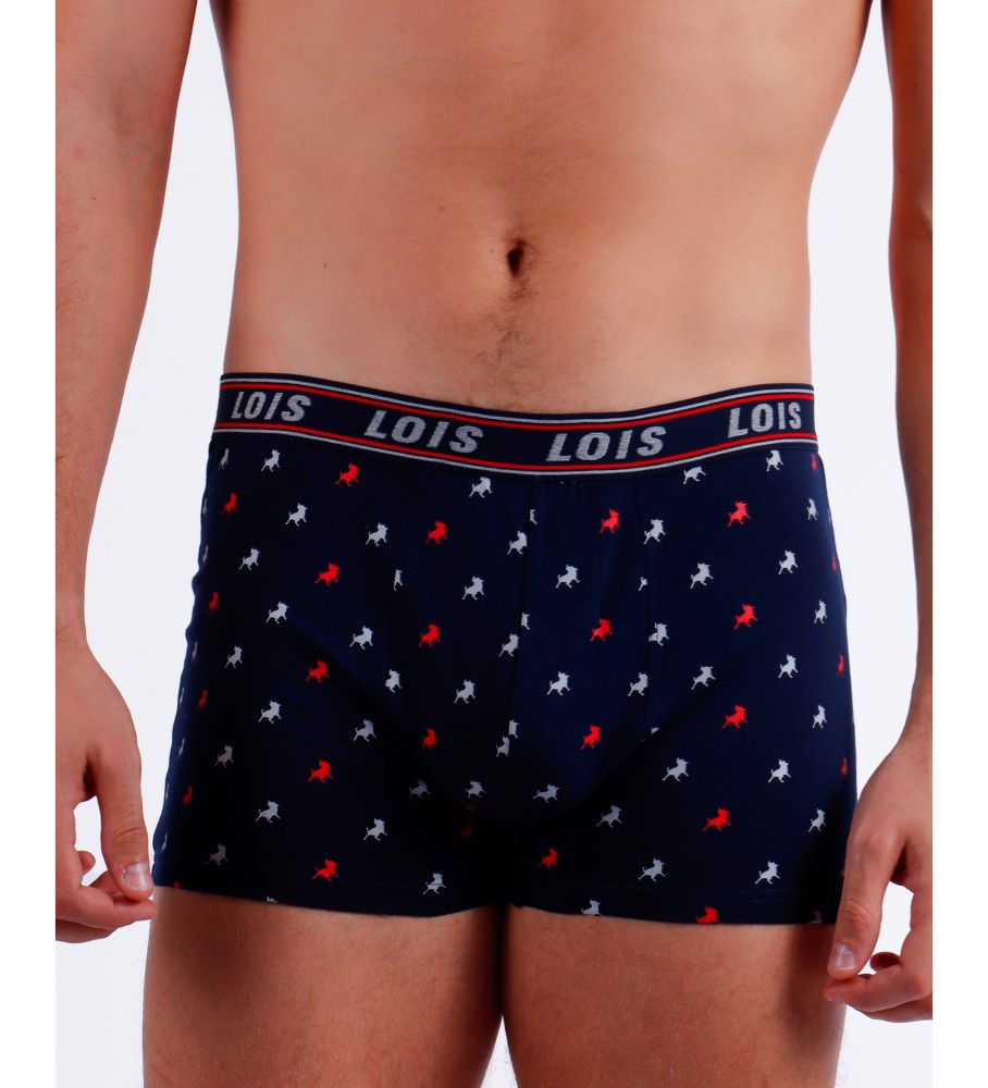 Conjunto de 2 cuecas boxer Lois Faster, pretas e brancas.