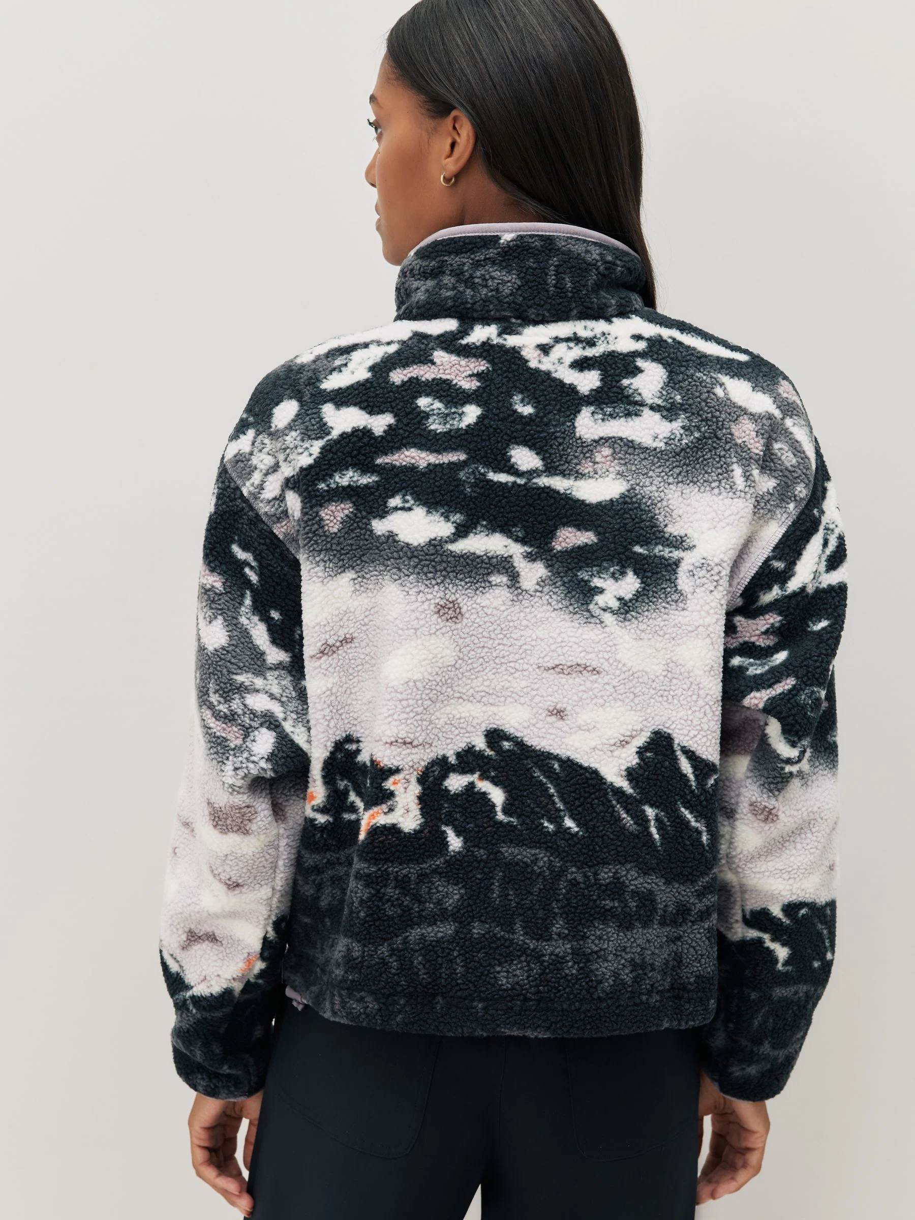 Lavendelpaars - Columbia Helvetia™ II Cropped fleece met print en halve drukknoopsluiting