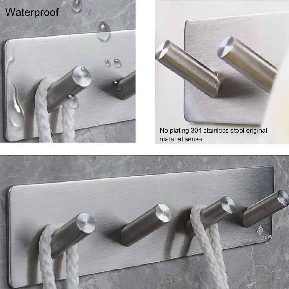 Wewoo Porte Serviette Non-Perforé - Inox