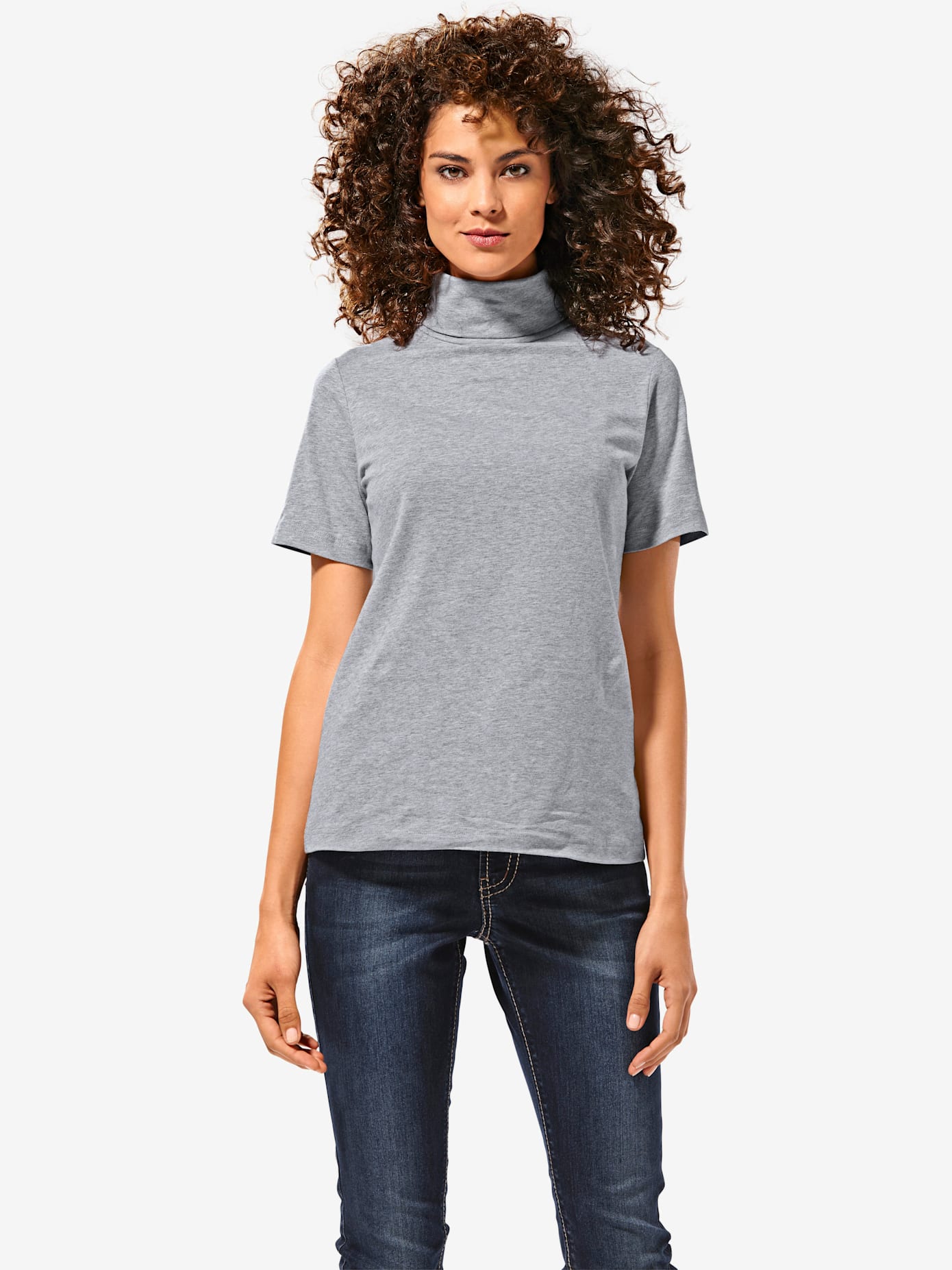 T-shirt col roulé basique facile à associer avec joli col roulé