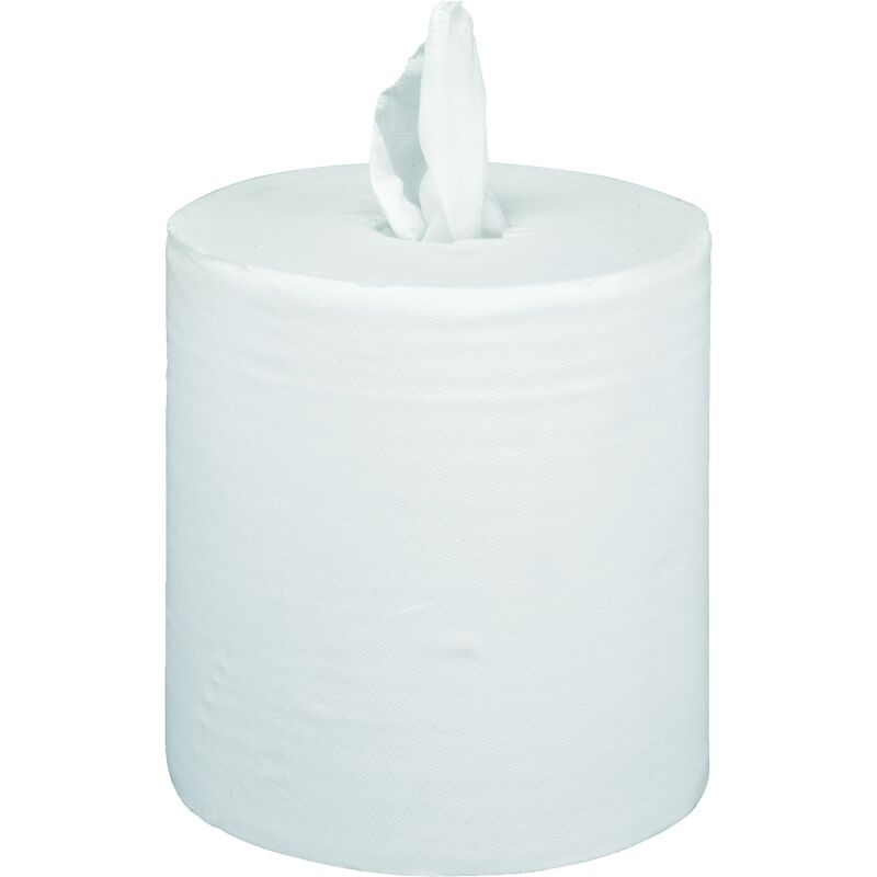 Bobine d’essuyage à dévidage central maxi blanche - Colis de 6