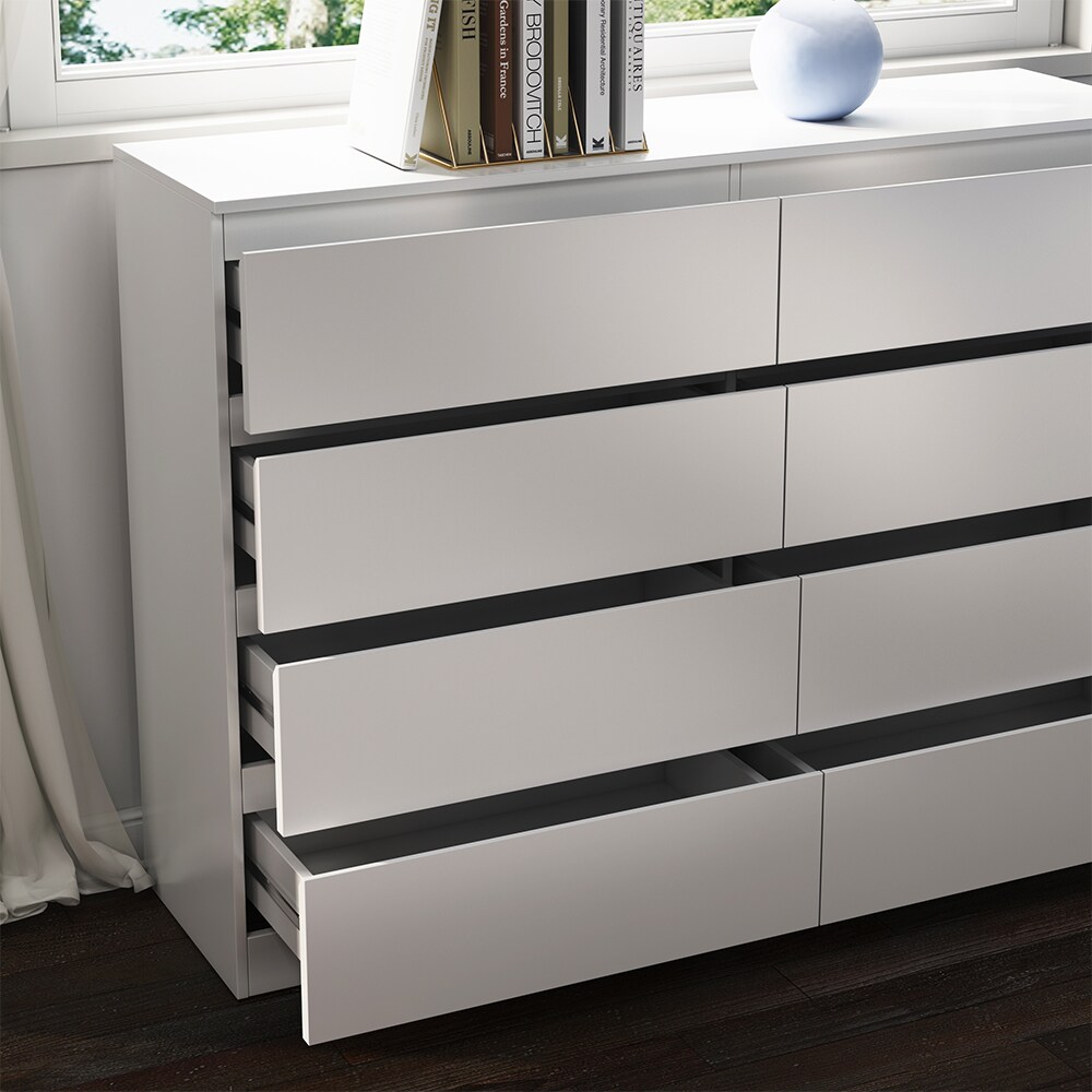 Vicco Kommode Calisto Weiß 138 x 101,5 cm mit 8 Schubfächer Sideboard Schrank