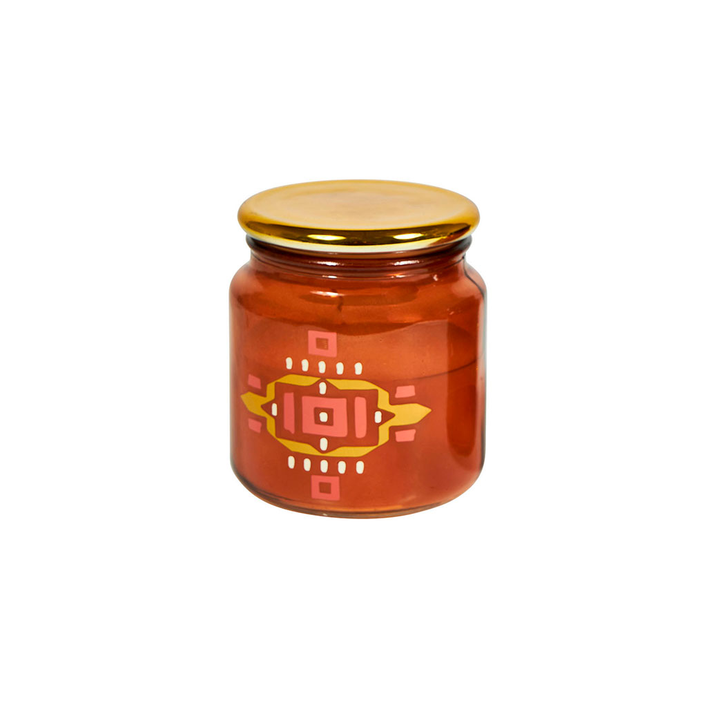 Bougie aztèque ambre H 11.5cm