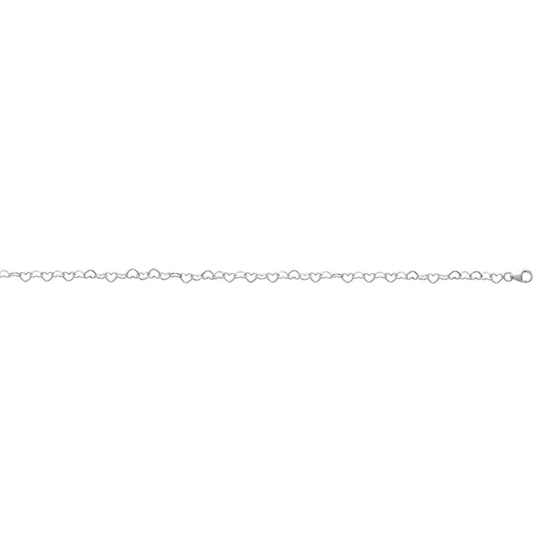 Chaîne de cheville femme - Coeur - Argent 925