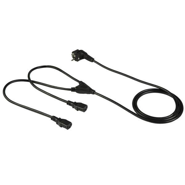 StarTech.com Cordon d'alimentation PC en Y de 2 m avec prise Schuko vers C13, 10A 250V, 18AWG