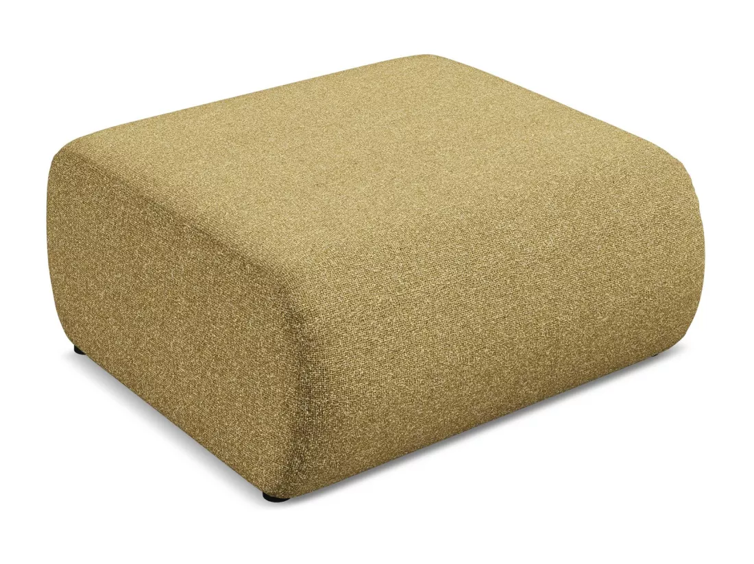 Pouf en tissu texturé - moutarde - EKAHI