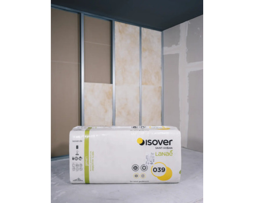 ISOVER Acoustic TP 1 Lanaé WLG040 scheidingswandpaneel voor lichtgewicht scheidingswanden 1250 mm x 625 mm x 40 mm