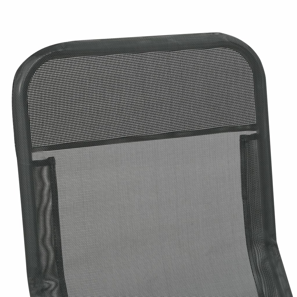 Chaises longues transat pliables 2 pices textilène anthracite