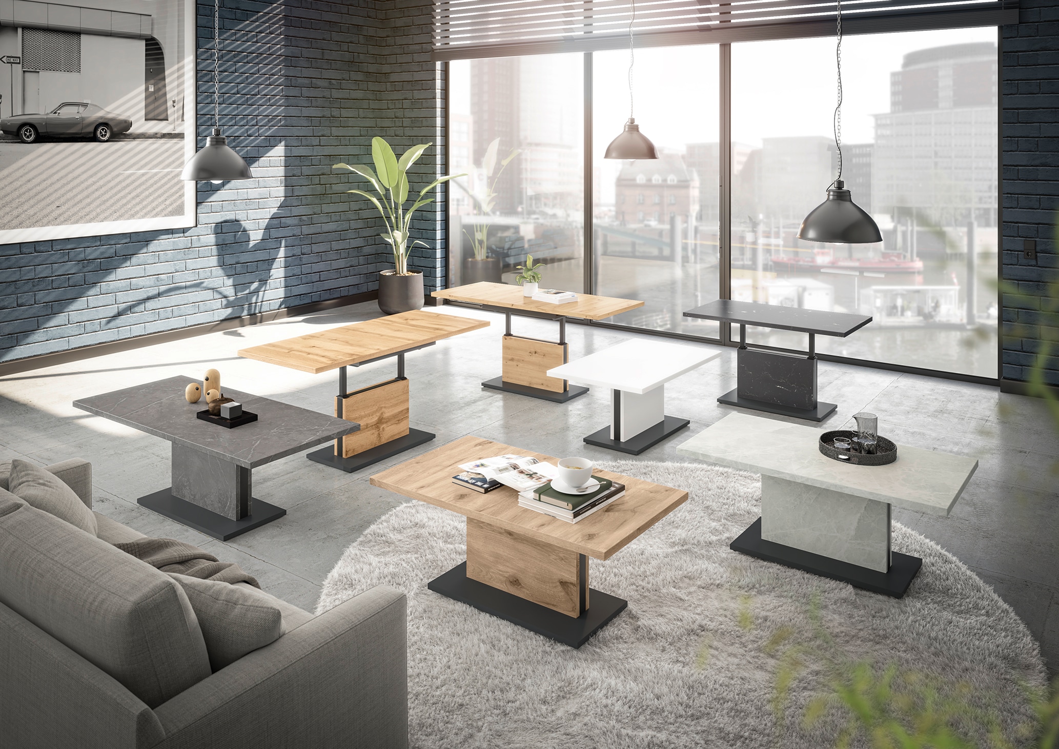 Mäusbacher Couchtisch »Lift Couchtisch« höhenverstellbar von 49-68 cm, Breite 120 cm, Metallgestell