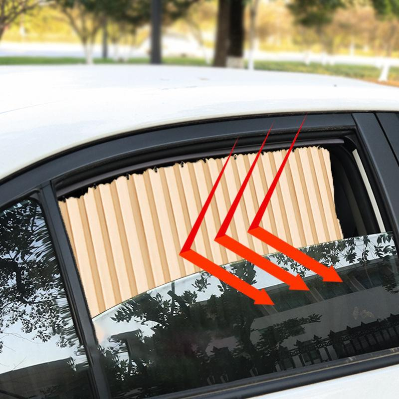 (4er Set) Auto Vorhang Seiten Fenster Sonnen UV-Schutz Hitze Stopper - Gold