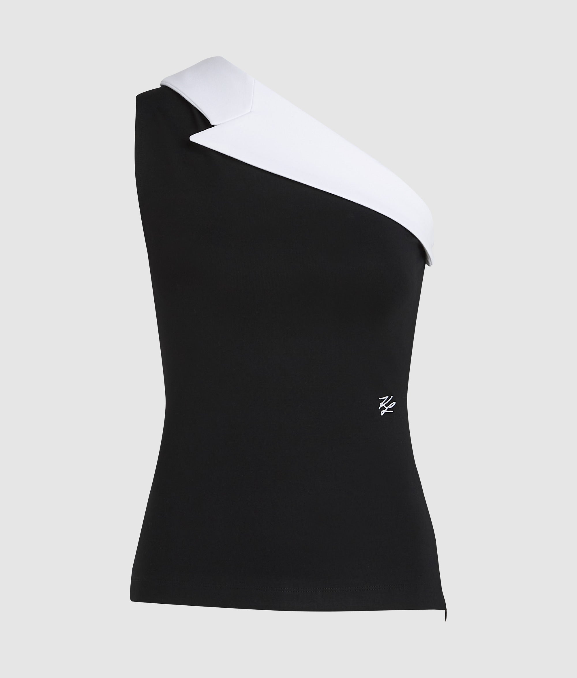 Asymmetrisch topje met revers met Karl DNA