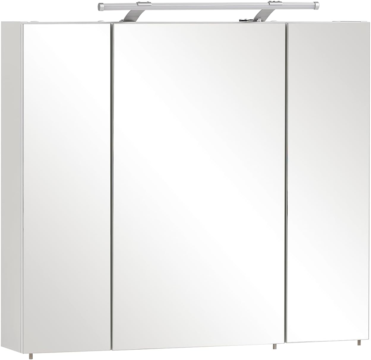 Schildmeyer Spiegelschrank 125353, 80 x 75 x 16 cm, weiß Glanz