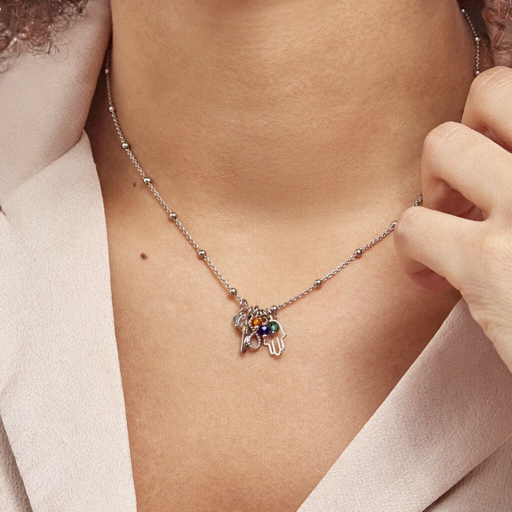 Collier Argent Blanc Niccolo Pierres Artificelles