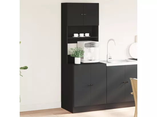 Armoire de cuisine noir 60x50x180 cm bois d'ingénierie