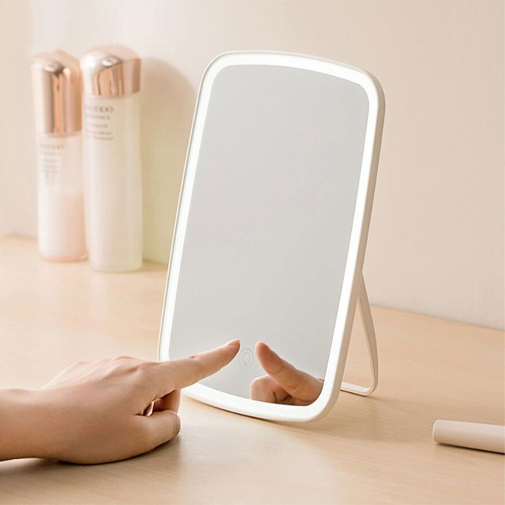 LED Makeup Schminkspiegel Akku Kosmetik Spiegel mit Touch-Sensor - Weiss