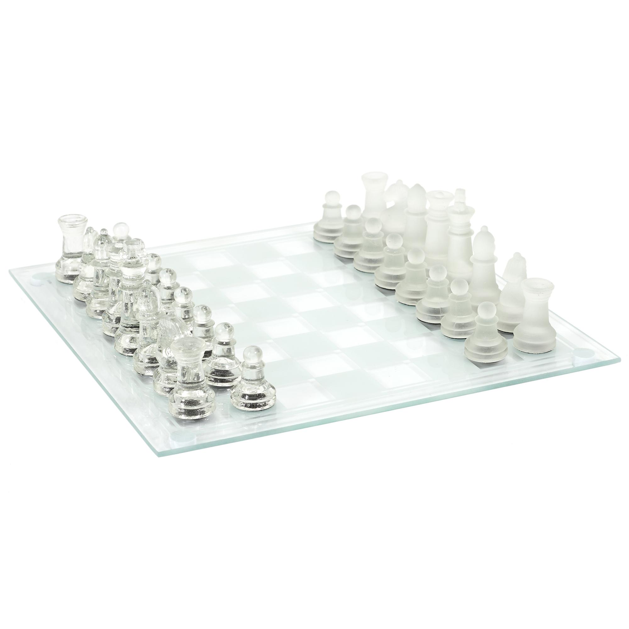 JEU ECHECS VERRE 25X25CM
