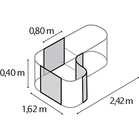 Højbed Curve 401 - antracit