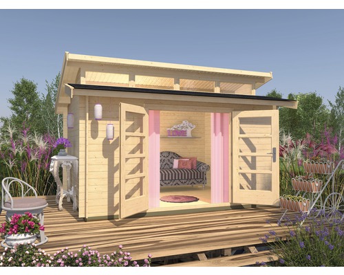 Weka She Shed 158 tuinhuis, maat 2, met vloer, 430 x 360 cm, natuurlijke afwerking