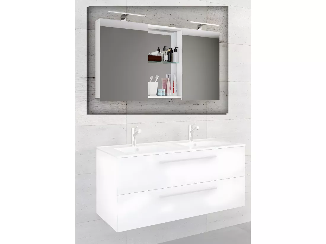 armoire de toilette miroir Budasi avec étagère