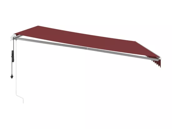 Auvent rétractable automatique avec LED bordeaux 450x350 cm