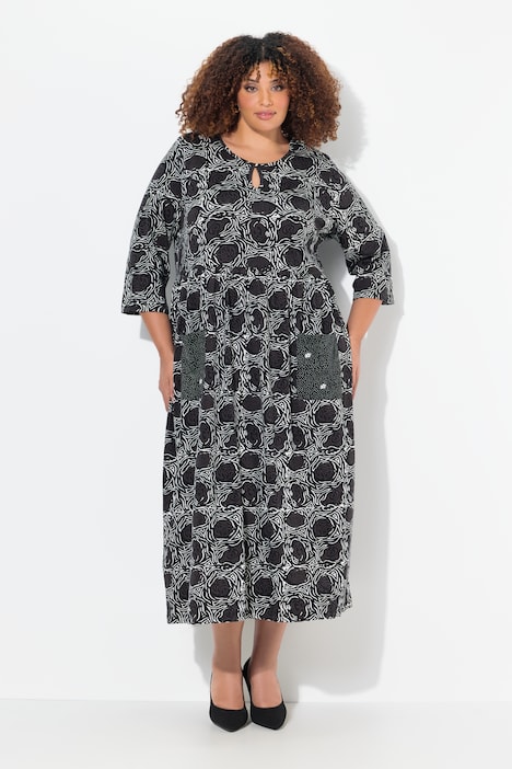 Jerseykleid, A-Linie, Blumendruck