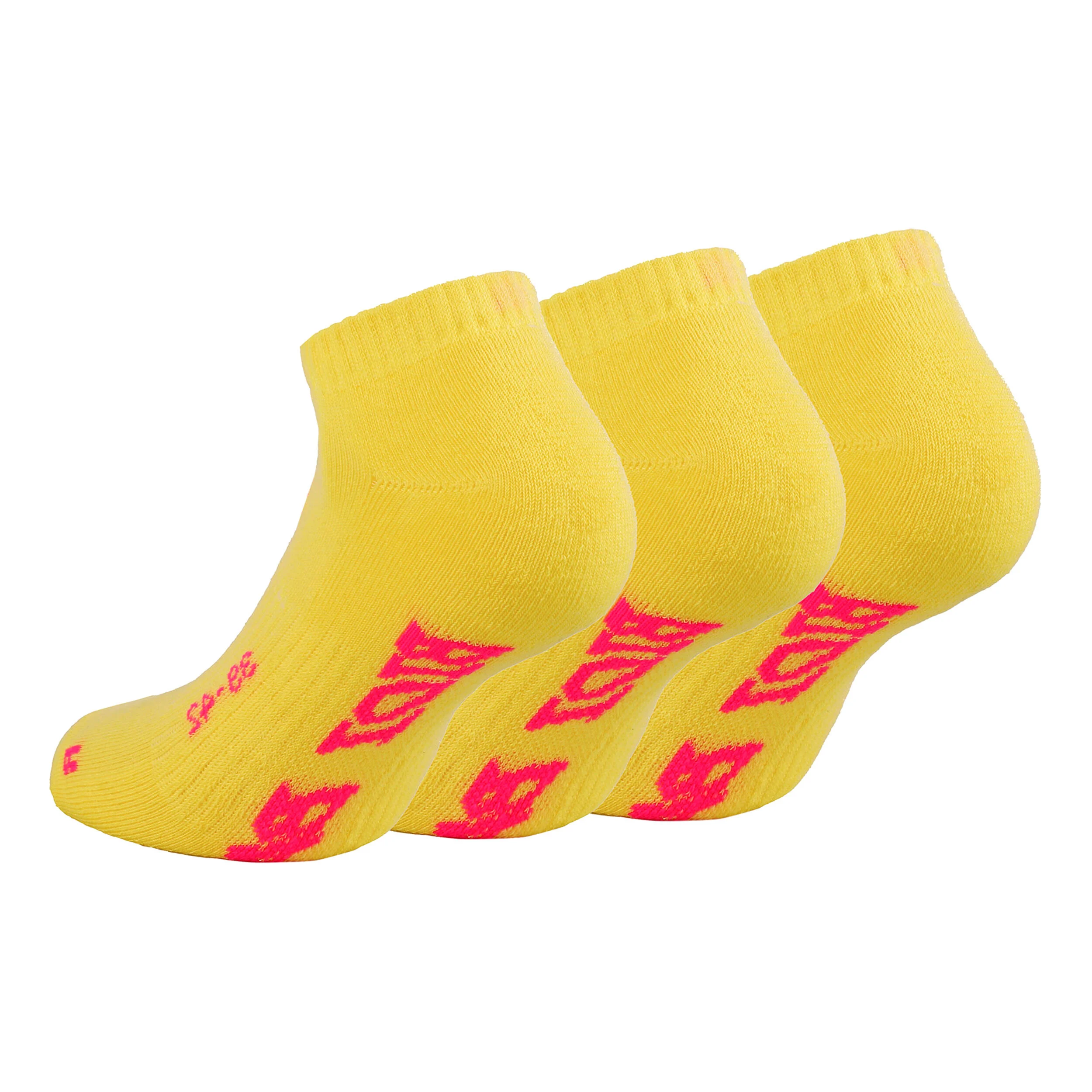 BIDI BADU Leana No Show Tech Chaussettes De Sport Pack De 3 Femmes - Jaune , Pink