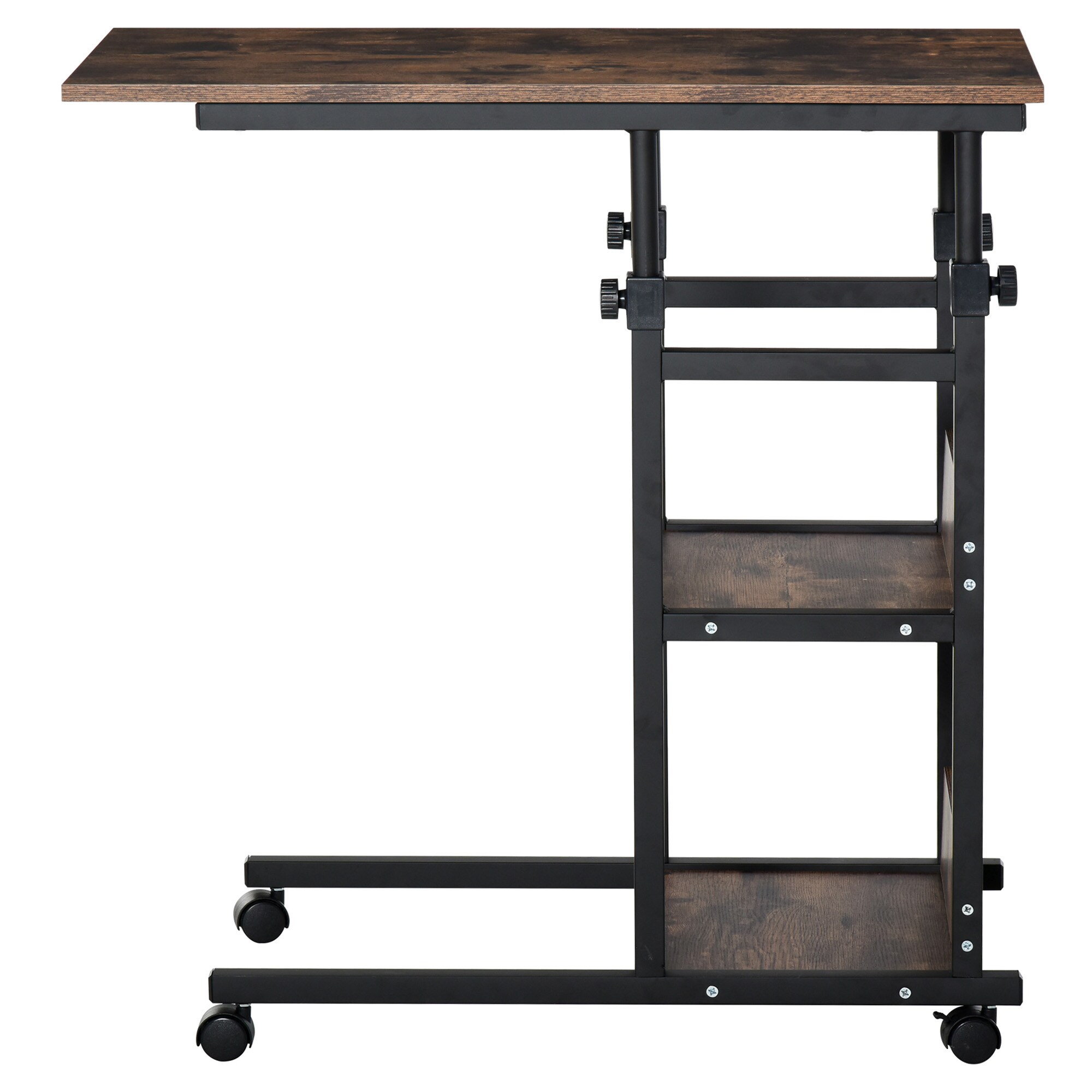 HOMCOM Beistelltisch mit 4 Rollen und 2 Bremsen 80L x 40B x 82H cm
