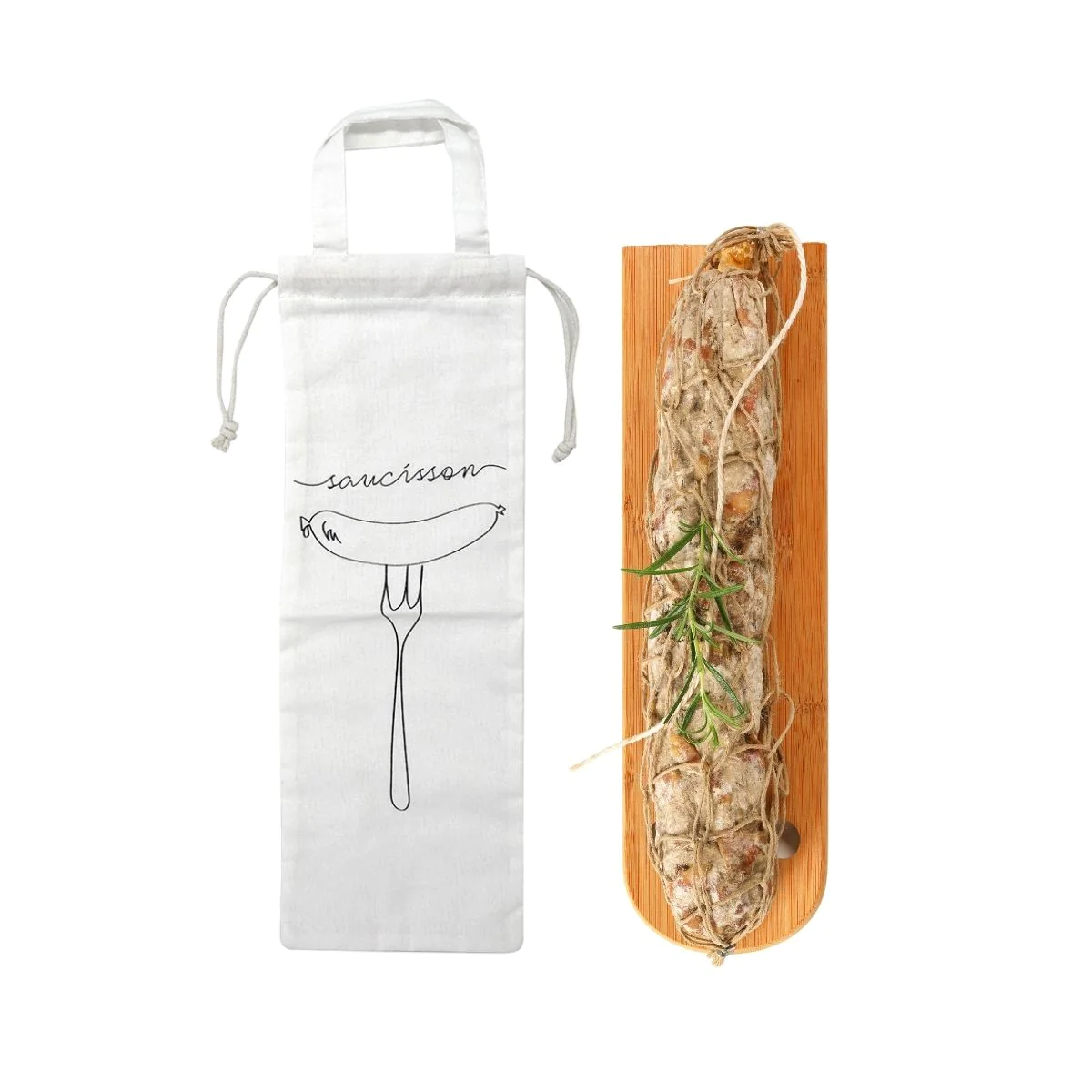 Sac de conservation pour saucisson sec en coton Eco Friendly Fackelman