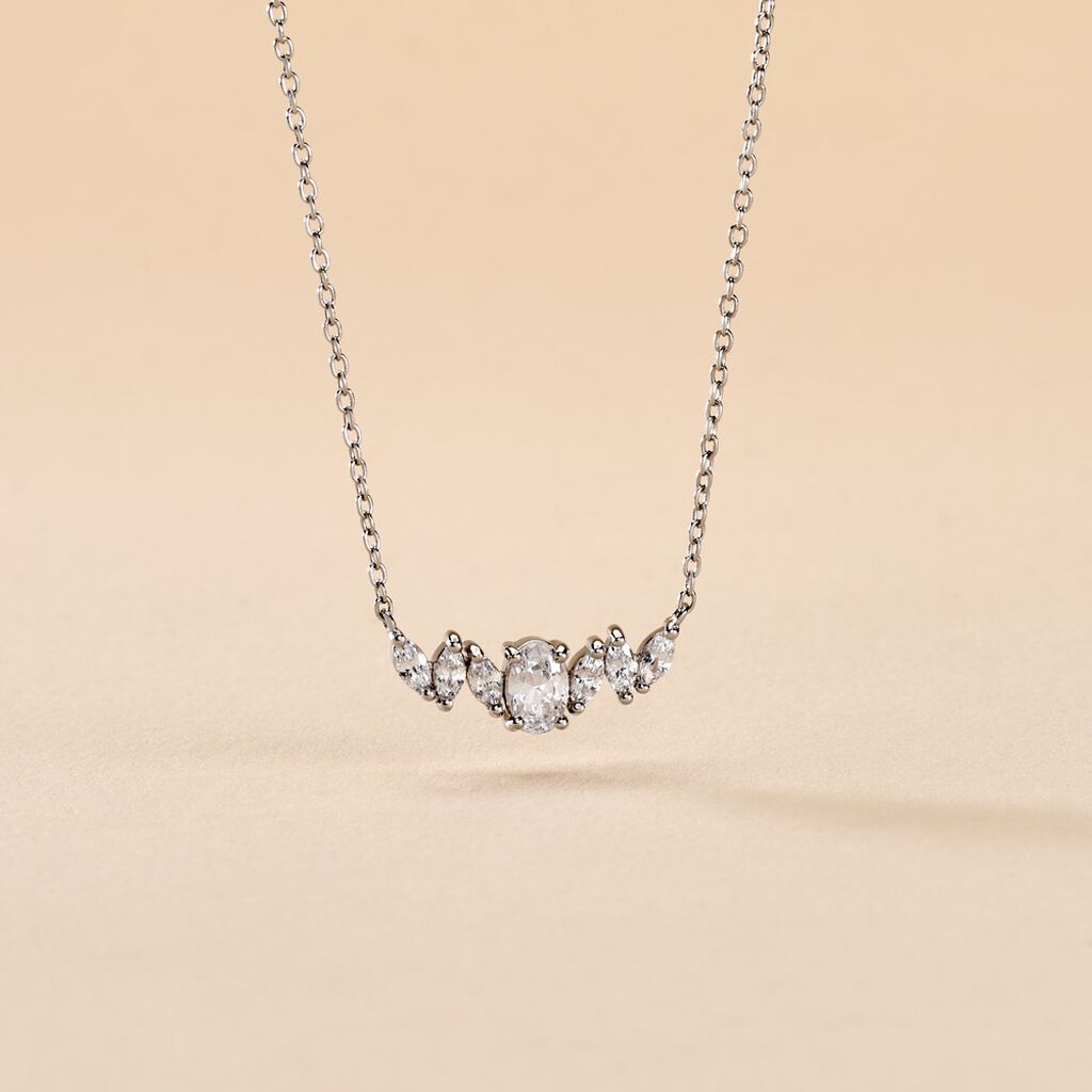Collier Winter Sweetness Argent Blanc Oxyde De Zirconium