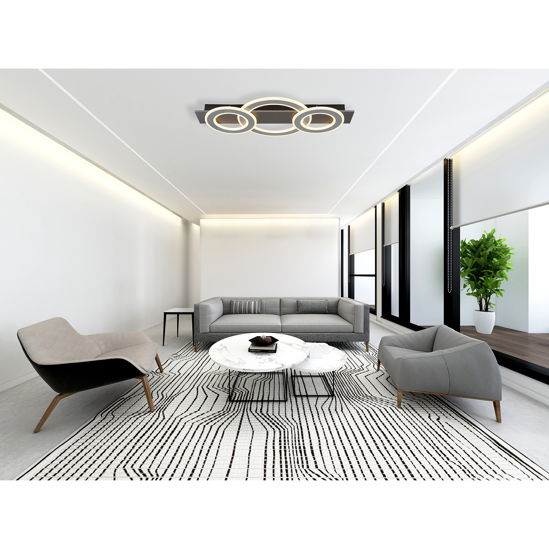 LED-Deckenleuchte - grau - anthrazit - 35 cm