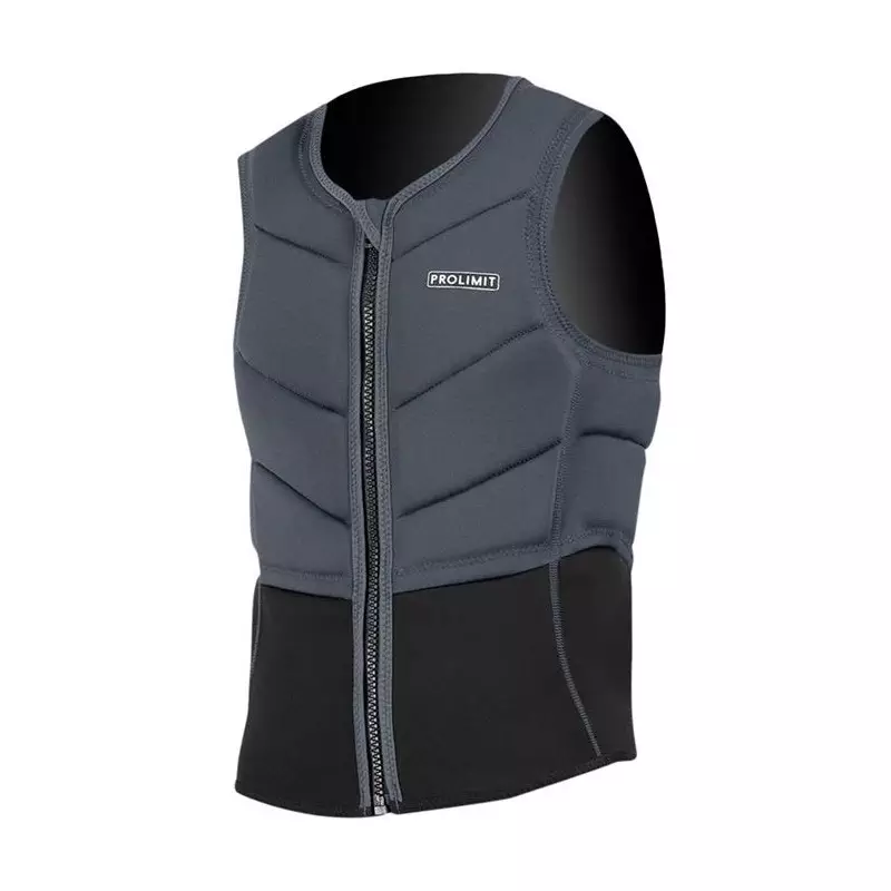Gilet impact kitesurf/windsurf PROLIMIT Fusion Slider Vest Half Padded Frontzip Black/Grey