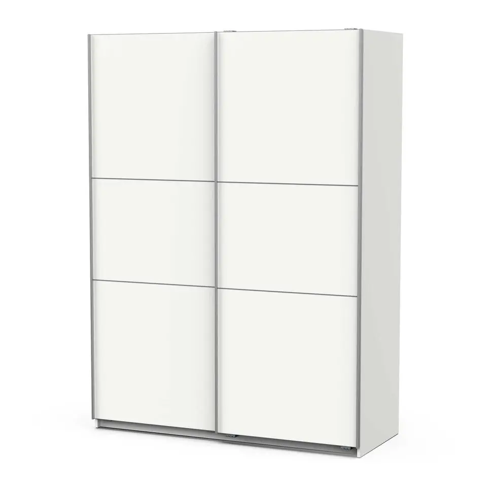 Garderobekast Spectre 148cm met schuifdeuren - mat wit