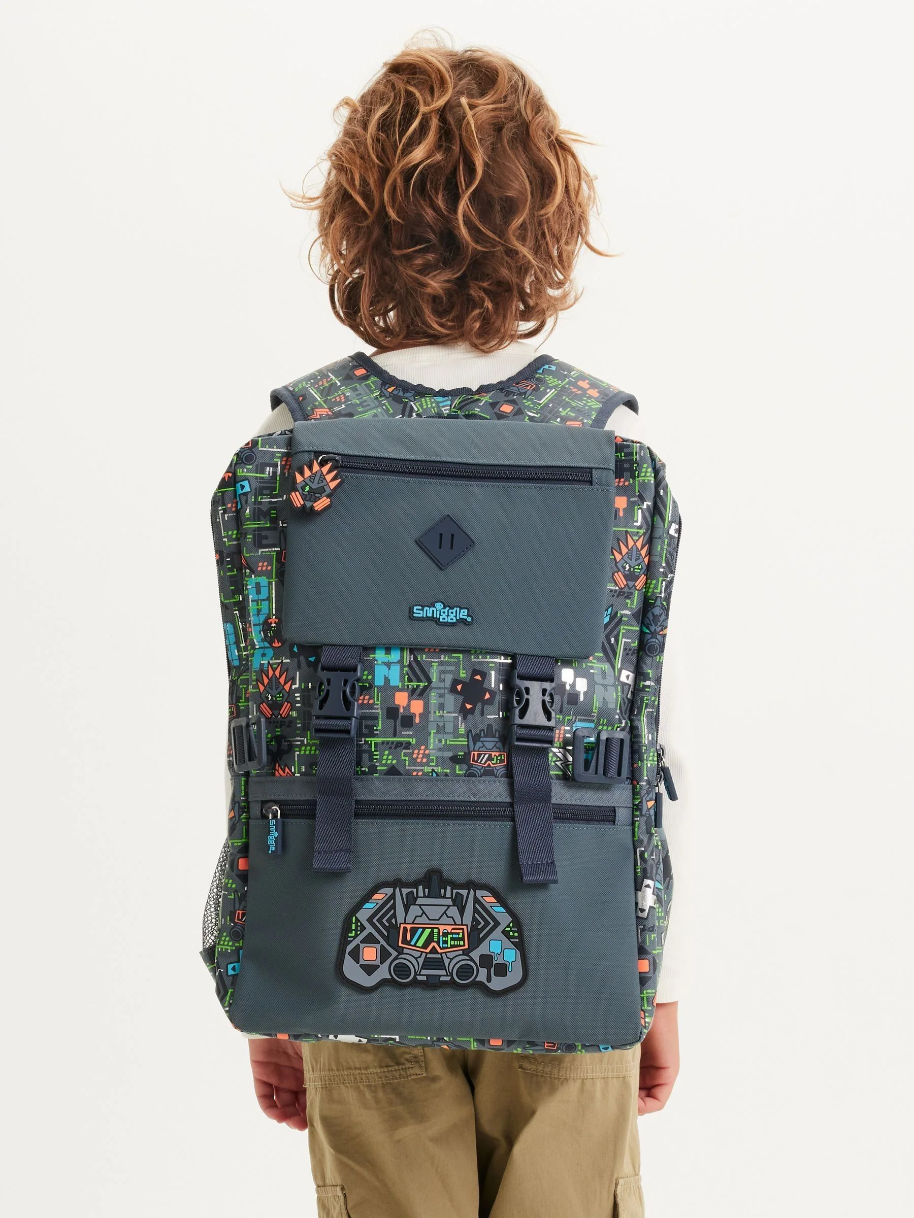 Grijs - Smiggle Trailblazer Foldover Attach Backpack
