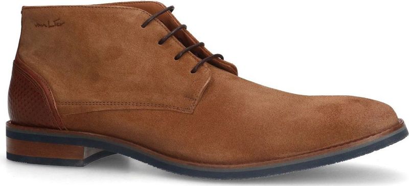 Van Lier - Heren - Cognac Suède Veterboots - Suède - Hak 2 cm