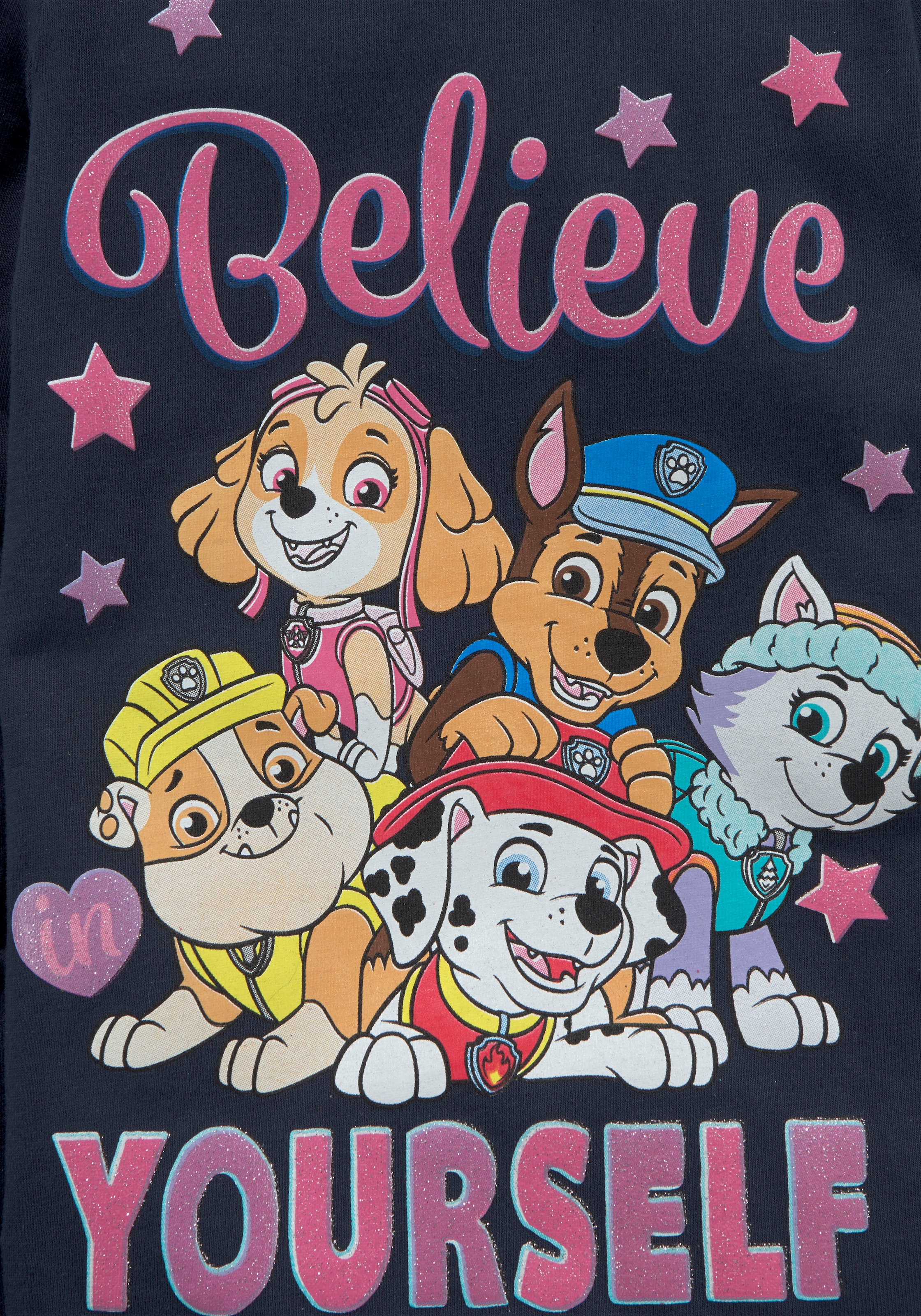 PAW PATROL Langarmshirt , Schriftzug mit PAW PATROL Team