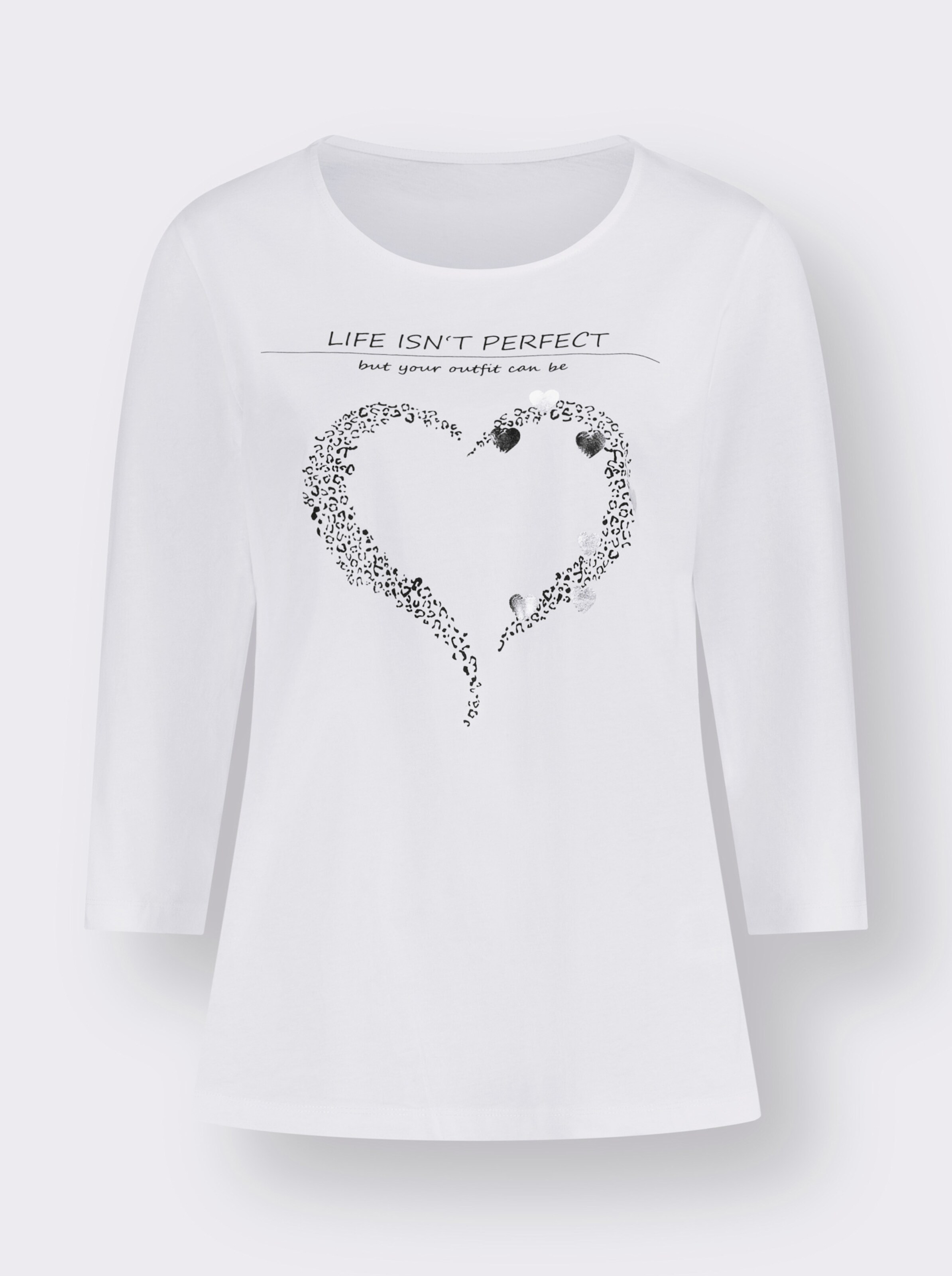 34-Arm-Shirt mit Herz-Motiv