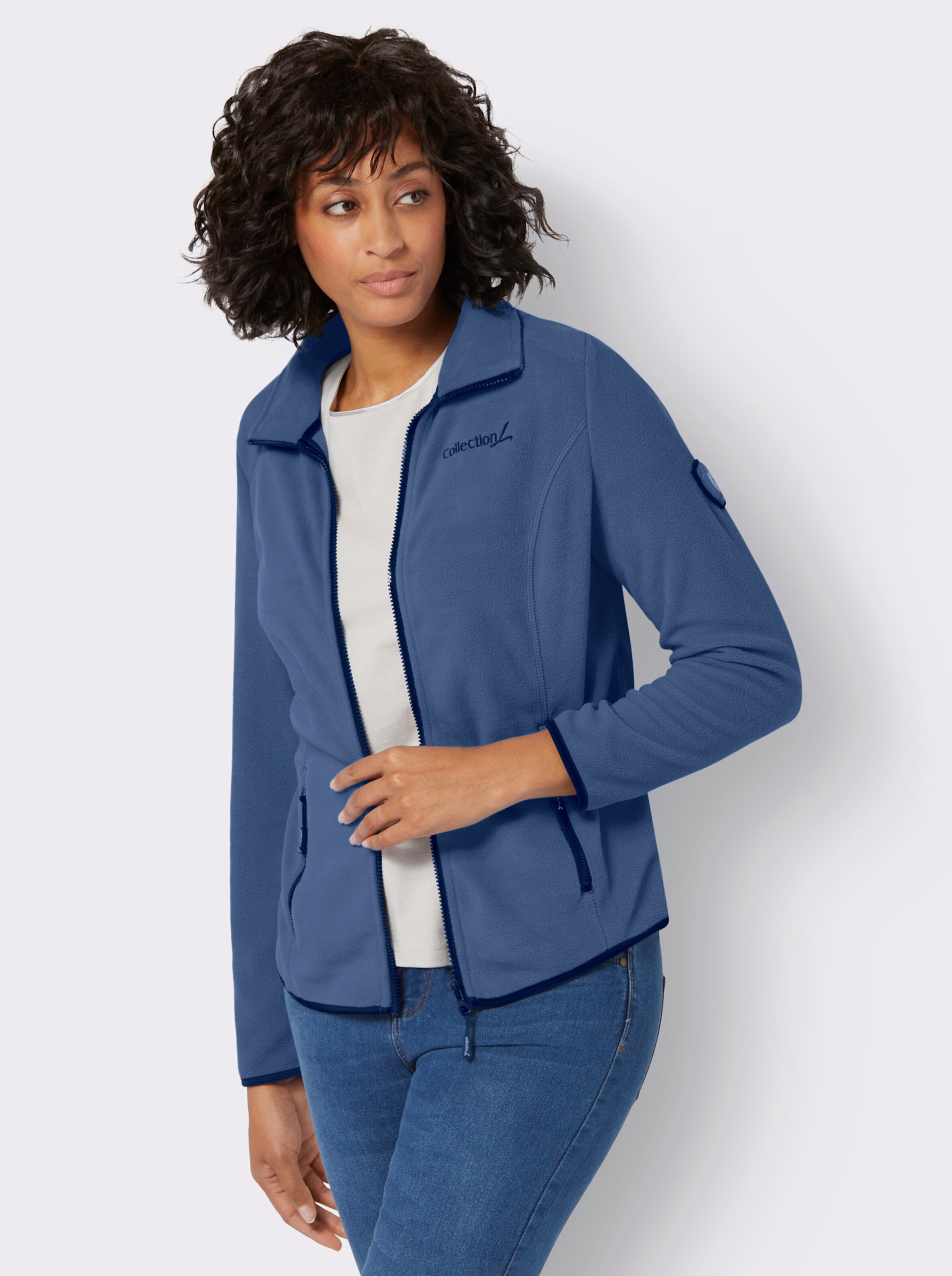 Fleecejacke mit Stickerei