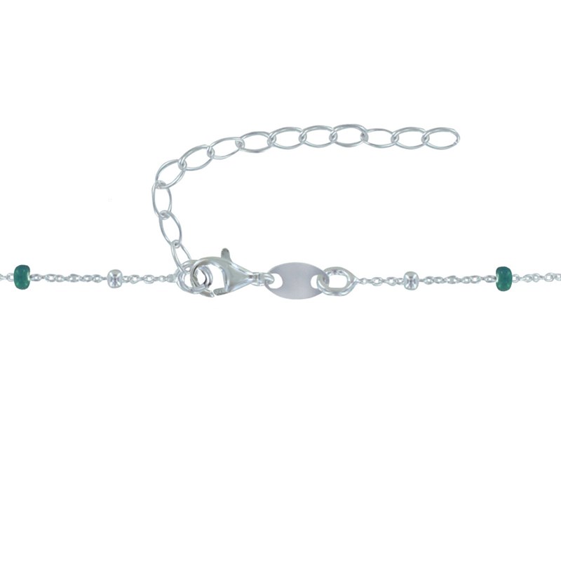Collier Argent Perles Émaillées et Perles Argent