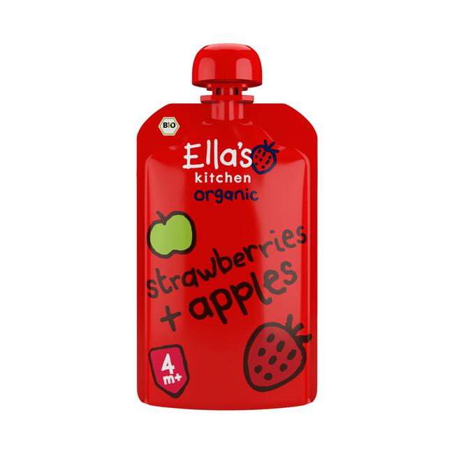 Ella's Kitchen Aardbeien Appels Biologisch Knijpfruit 4+ Maanden 120 GR