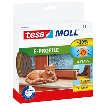 Tesa Tochtband E-profiel zelfklevend 8 jr bruin 25m