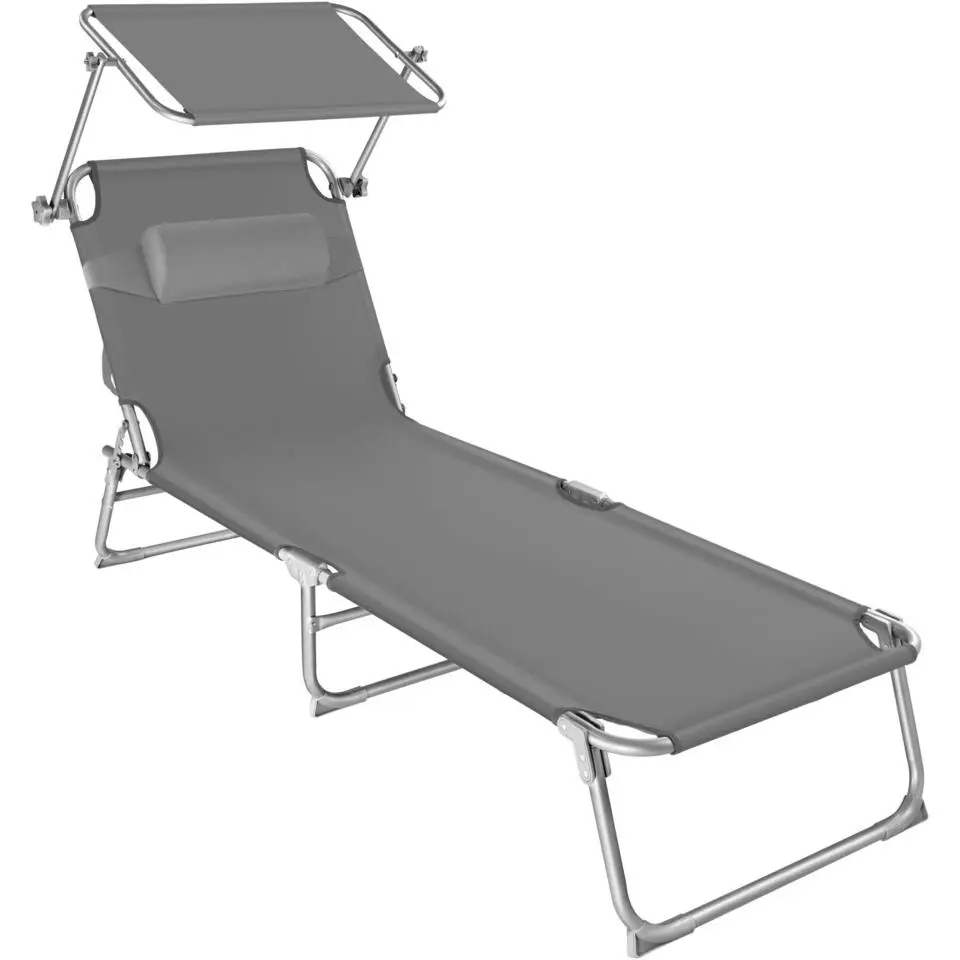 tectake Ligbed 4-niveaus met hoofdkussen, Grijs