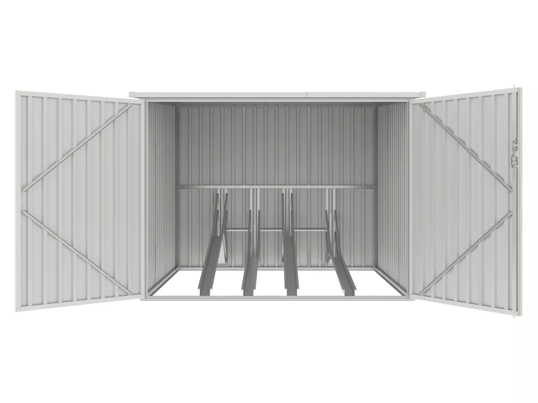 Abri à vélo métal en acier galvanisé gris anthracite 4 m² pour 4 vélos - NIKI