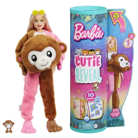 Barbie Cutie Reveal Dschungel Serie Puppe - Äffchen