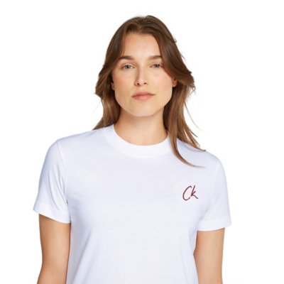 Tee-shirt à manches courtes femme Embroidered Ck Regular CALVIN KLEIN