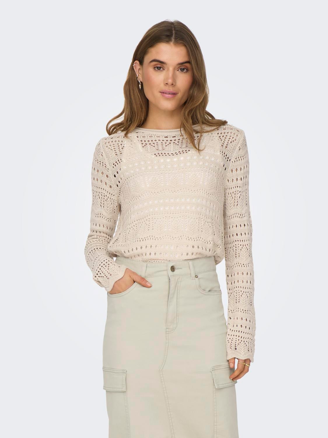 JDYSUN Strickpullover Tapioca